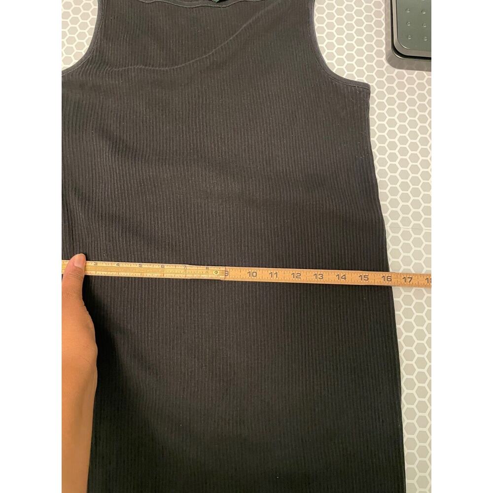 Lauren Ralph Lauren Womens Dress Large Petite Black Strappy Ribbed Grunge Y2K - Picture 10 of 12